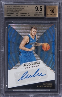 2018-19 Panini Revolution Rookie Autographs Chinese New Year #3 Luka Doncic Signed Rookie Card (#26/77) - BGS GEM MINT 9.5/BGS 10